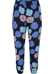 Pysjamasbukser med blomstermønster i bomull, Blue Flower