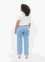 Gemma jeans med høyt liv og hull på kneet, Ex Lgt Blue, Model