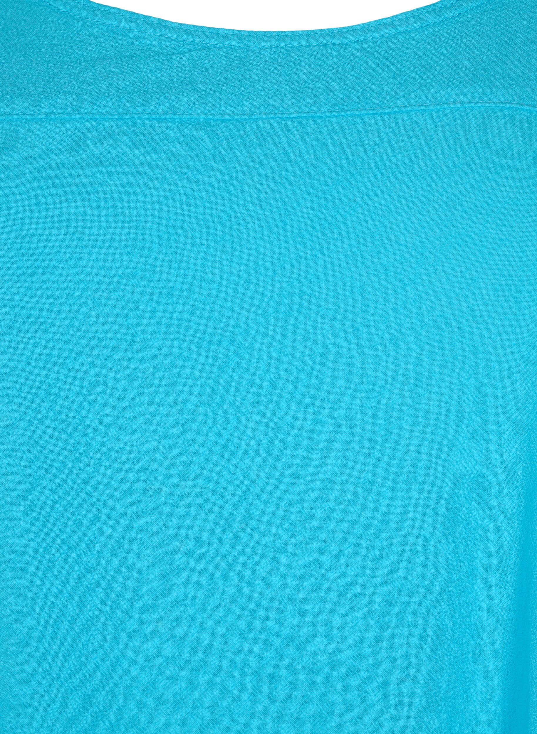 Zizzi Kortermet bomullskjole, Bl&aring;, Packshot image number 2