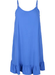 Bomullskjole med tynne stropper og A-form, Dazzling Blue