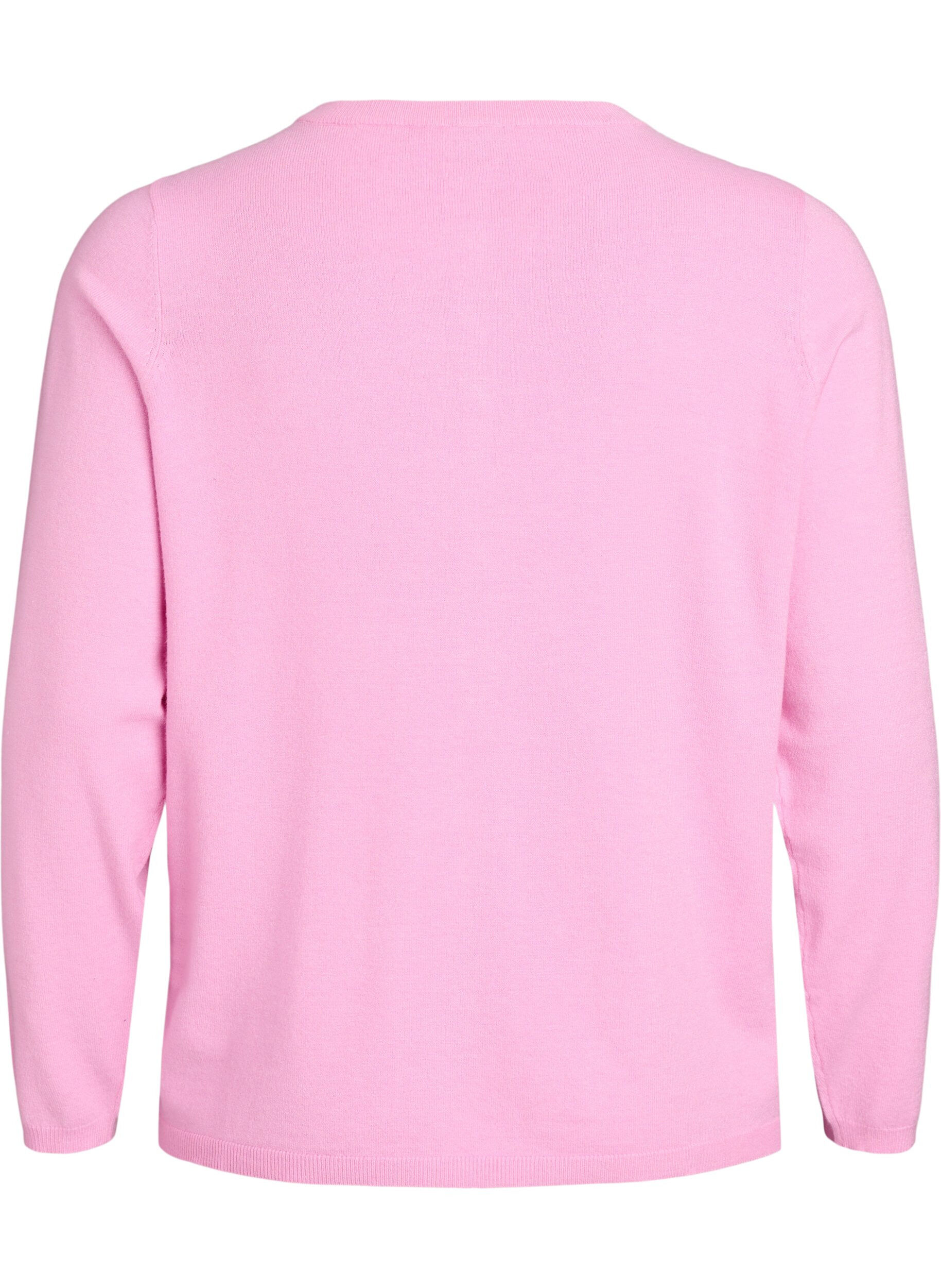ZizziCardigan med runde knapper, Rosa, Packshot image number 1