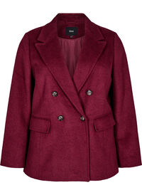 Blazer med dobbeltradede knapper og klassiske slag, Rød Blazer med dobbeltradede knapper og klassiske slag