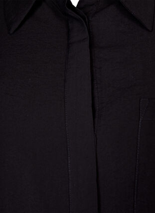 Lang skjorte i viskoseblanding, Black, Packshot image number 2