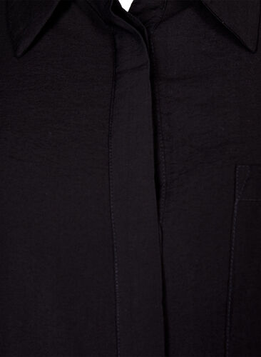 Lang skjorte i viskoseblanding, Black, Packshot image number 2