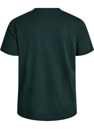 Zizzi Basic T-skjorte i bomull med rund hals, Grønn, Packshot image number 1