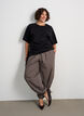 Ballongbukser med h&oslash;yt liv og all-over-m&oslash;nster, Brun, Model image number 0