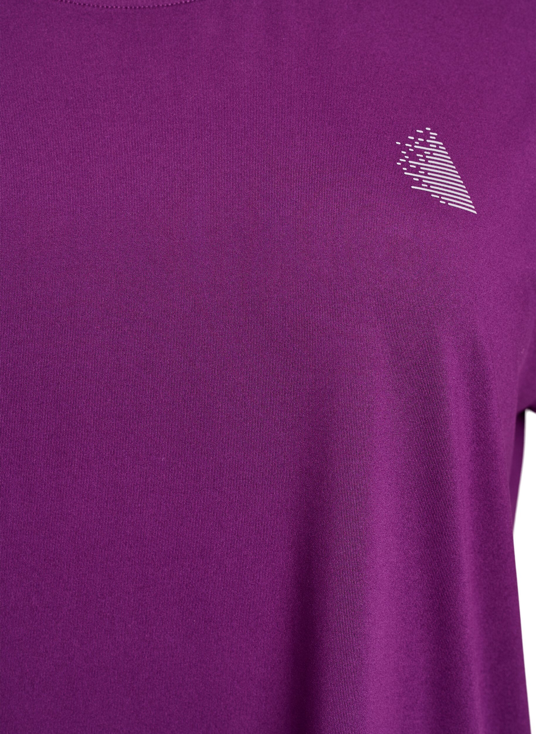 ZizziEnsfarget trenings-T-skjorte, Lilla, Packshot image number 2