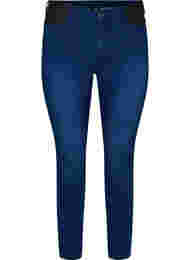 Super slim Amy jeans med strikk i livet, Dark blue