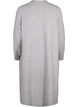 Lang strikket cardigan med lommer, Light Grey Melange, Packshot image number 1