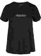 T-skjorte med trykk i bomull til trening , Black Inspired