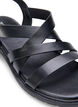 Sommersandal i skinn med bred passform, Black, Packshot image number 3