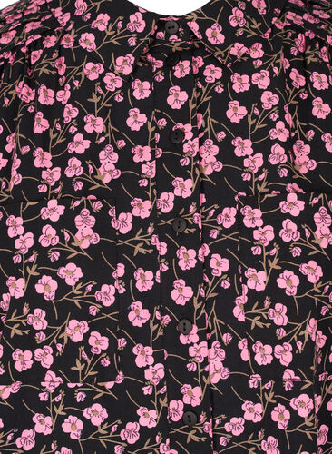 Blomstrete tunika med 3/4-ermer og krage, Flower AOP, Packshot image number 2