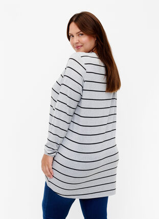 Mønstret bluse med lange ermer, LGM Stripe, Model image number 1