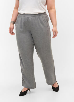Klassisk bukse med lommer, Grey Melange, Model image number 2