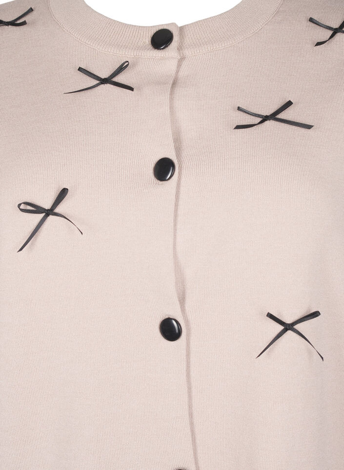 Strikket cardigan med sløyfer, Simply T. Black Bows, Packshot image number 2
