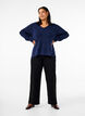 Strikket bluse med v-hals og lange ermer, Naval A. Black Mel., Model image number 2