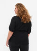 wrap Bluse i viskose med 1/2 ermer, Black, Model image number 1