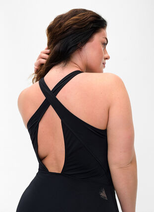Badedrakt med krysset rygg, Black, Model image number 2