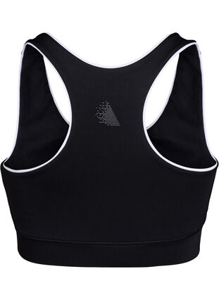 Zizzi Racerback sports-BH med kontrastpiping, Black w. Piping, Packshot image number 1