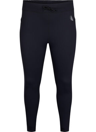 Zizzi 7/8-treningstights med lommer, Svart, Packshot image number 0
