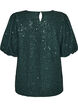 Paljettbluse med ballongermer, Gr&oslash;nn, Packshot image number 1