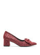 Glitterpumps med sl&oslash;yfe, R&oslash;d, Packshot image number 0