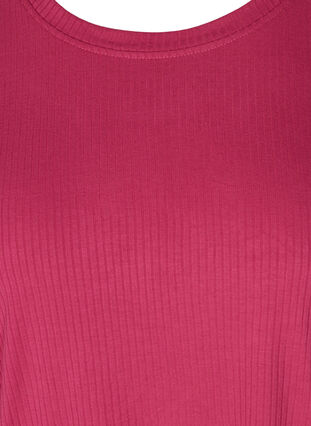 Kortermet T-skjorte i et ribbet materiale, Sangria, Packshot image number 2