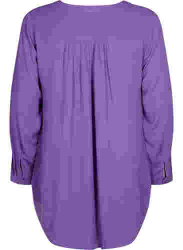 Tunika i viskose med V-hals, Deep Lavender, Packshot image number 1