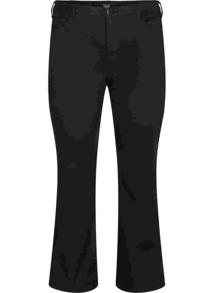 Ellen bootcut jeans med høyt liv, Black, Packshot image number 0