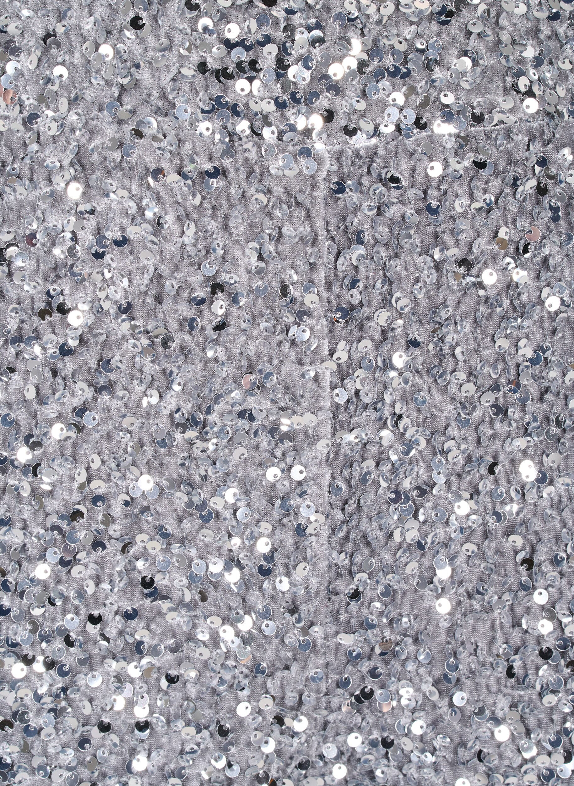 Zizzi Vide paljettbukser med h&oslash;y midje, Silver, Packshot image number 2