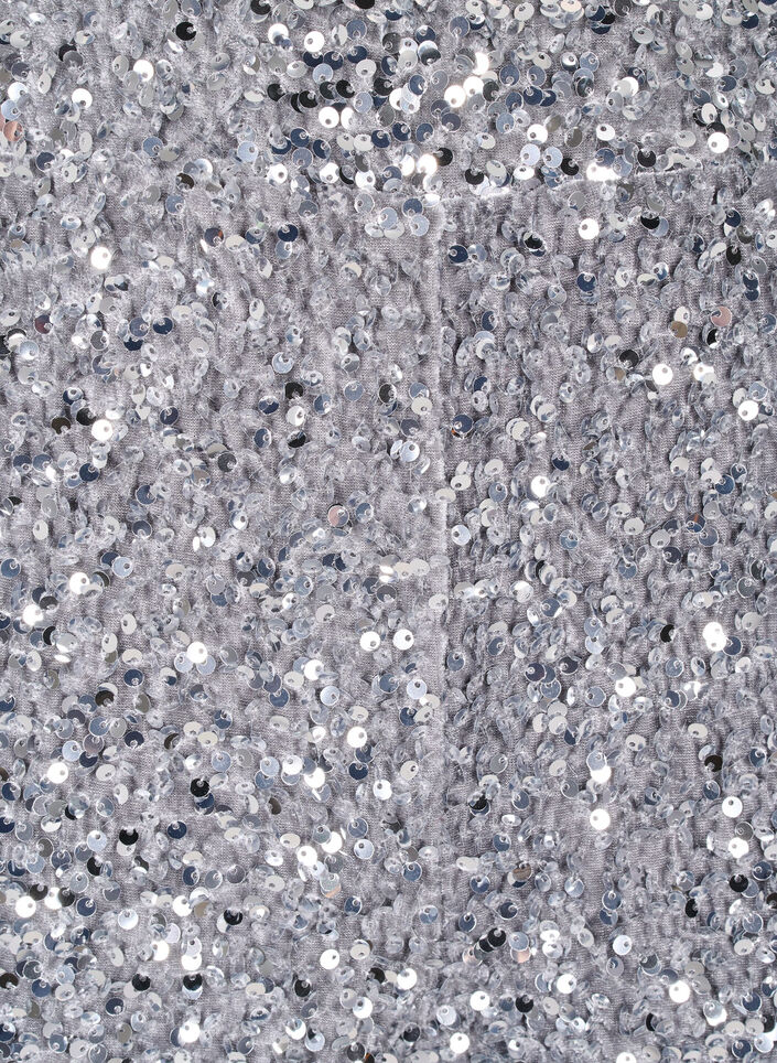 Vide paljettbukser med høy midje, Silver, Packshot image number 2