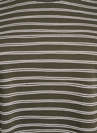 Zizzi Stripete T-skjorte, Grønn, Packshot image number 2