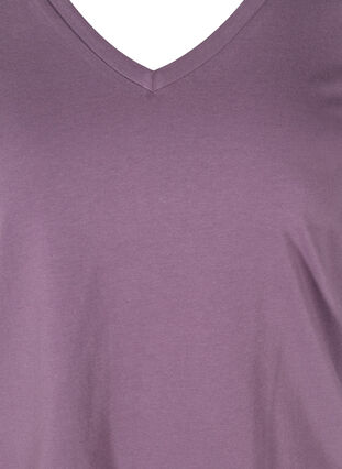 T-skjorte i organisk bomull med V-hals, Vintage Violet, Packshot image number 2