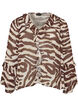 Chiffonbluse med sebratrykk og volanger, Brun, Packshot image number 0
