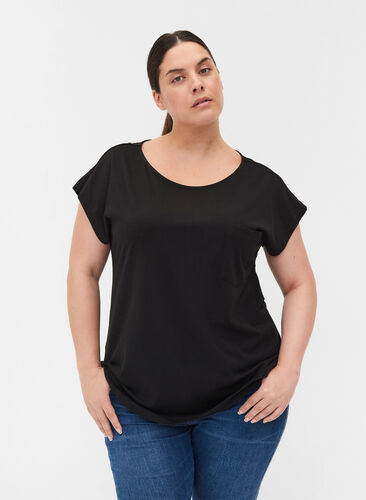 T-skjorte med brystlomme i organisk bomull, Black, Model image number 0