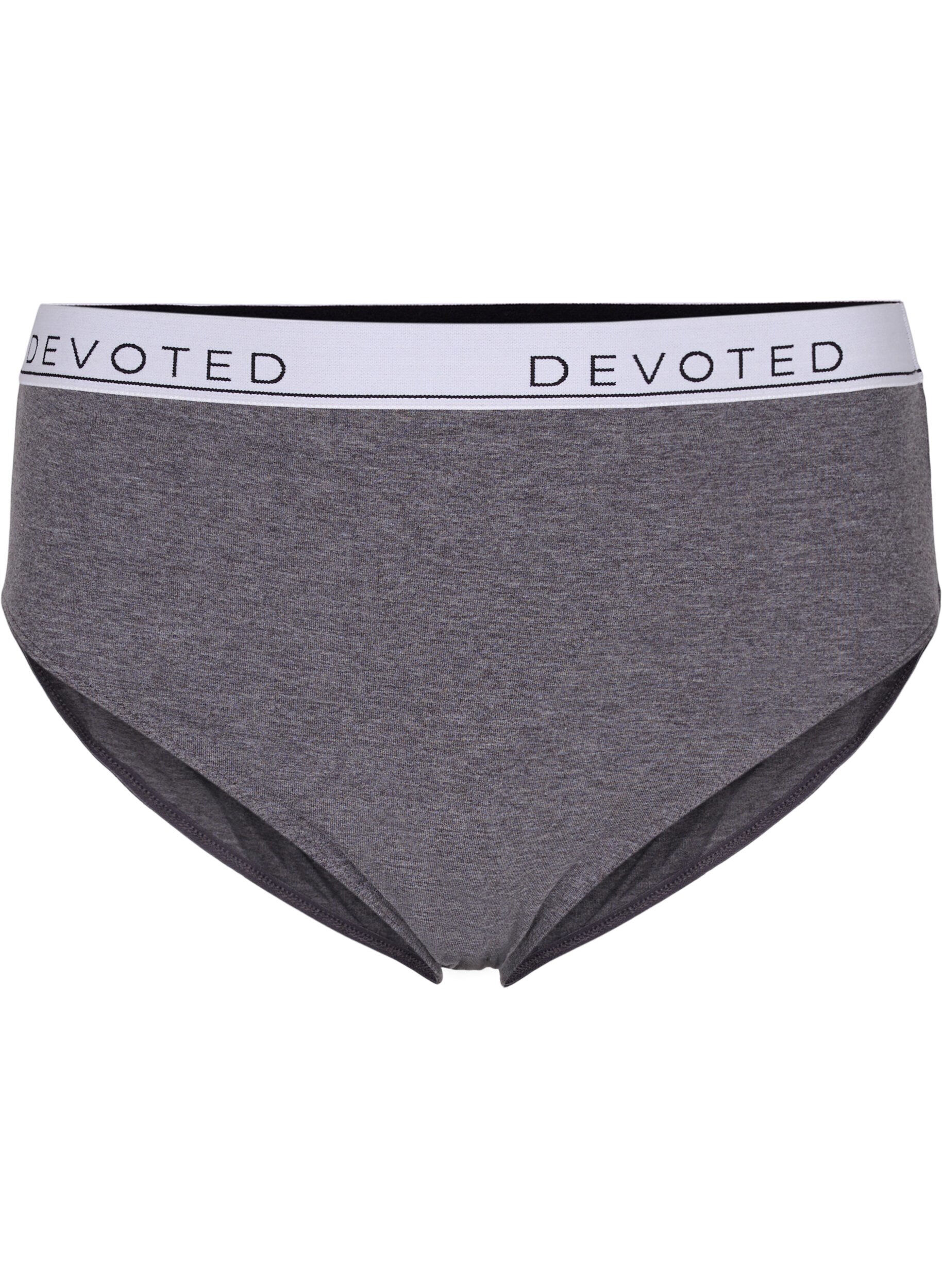 Zizzi Melert truse med normal h&oslash;yde i livet, Gr&aring;, Packshot image number 0