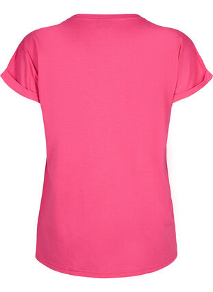 Kortermet T-skjorte i bomullsblanding, Raspberry Sorbet, Packshot image number 1