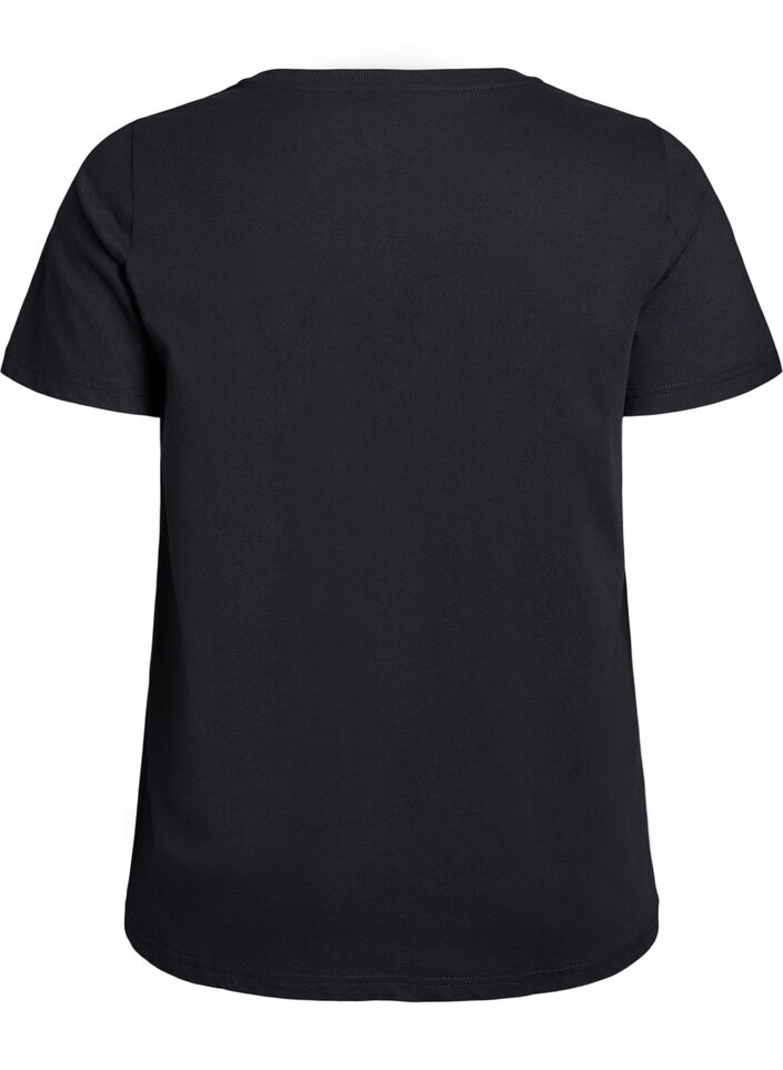 Jule-T-skjorte i økologisk bomull, Svart, Packshot image number 1