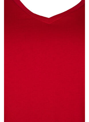 Basis T-skjorter i bomull 2 stk., Tango Red/Black, Packshot image number 2