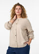 Cardigan i myk strikk med gullfargede knapper, Beige, Model image number 0