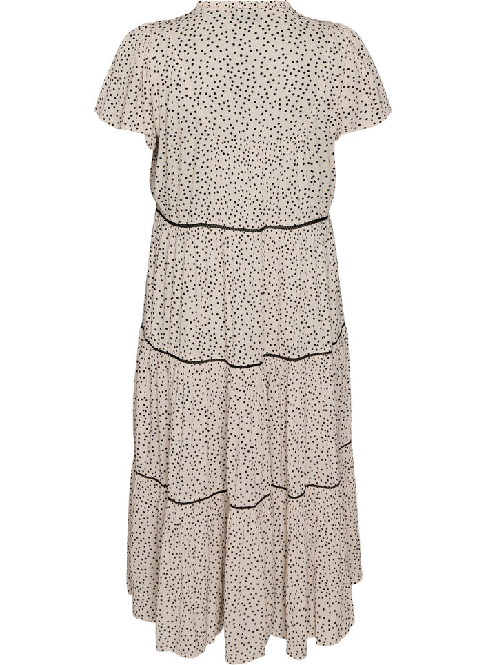 M&oslash;nstret midikjole i viskose, Hvit, Packshot image number 1