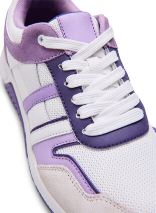 Wide fit sneakers, White Purple, Packshot image number 2