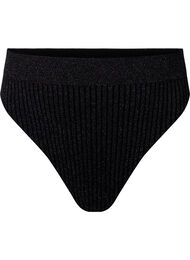G-streng med glitter og normal høyde livet, Black w. Lurex