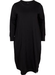 Joggekjole i bomull med lommer, Black