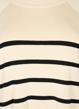 Stripete viskose genser, Sandshell/Black S., Packshot image number 2