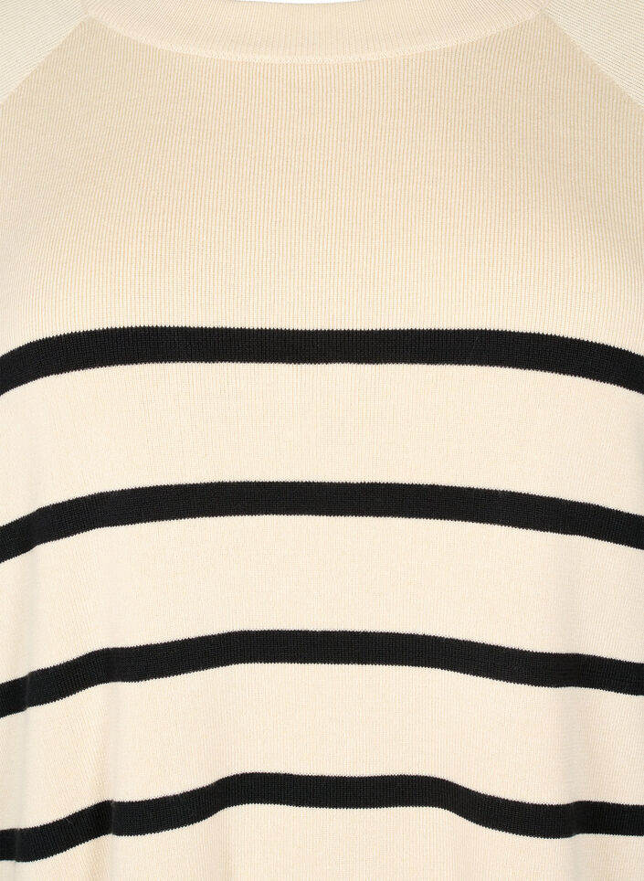 Stripete viskose genser, Sandshell/Black S., Packshot image number 2