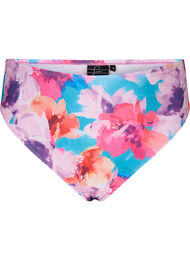 Bikiniunderdel med mønster og høyt liv, Pink Flower