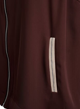 Zizzi Sporty jakke med glidelås og kule detaljer, Deep Mahogany, Packshot image number 3