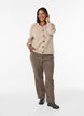 Cardigan med hjerteformede knapper, Beige, Model image number 1