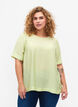 Bluse med halvlange ermer i viskose, Lily Green, Model image number 0